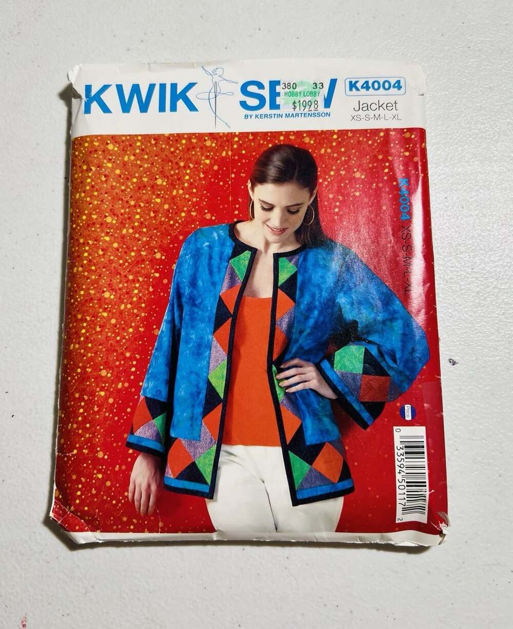 Kwik Sew K4004 Misses Jacket Sewing Pattern XS-XL Color Block Quilted Jacket